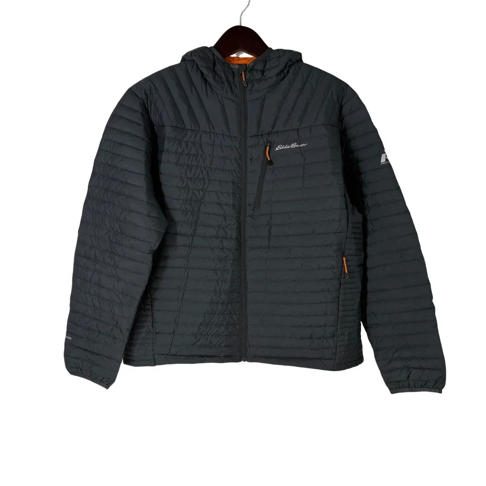 Eddie Bauer First Ascent StormDown 800 Puffer Jacket Mens XL Gray Hooded Down